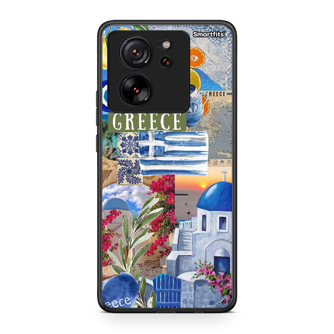 Xiaomi 13T All Greek Θήκη από τη Smartfits με σχέδιο στο πίσω μέρος και μαύρο περίβλημα | Smartphone case with colorful back and black bezels by Smartfits