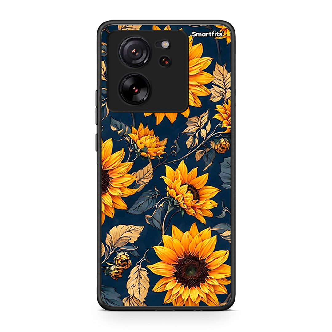 Xiaomi 13T Autumn Sunflowers Θήκη από τη Smartfits με σχέδιο στο πίσω μέρος και μαύρο περίβλημα | Smartphone case with colorful back and black bezels by Smartfits