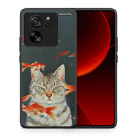 Thumbnail for Θήκη Xiaomi 13T Cat Goldfish από τη Smartfits με σχέδιο στο πίσω μέρος και μαύρο περίβλημα | Xiaomi 13T Cat Goldfish case with colorful back and black bezels