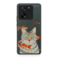 Thumbnail for Xiaomi 13T Cat Goldfish θήκη από τη Smartfits με σχέδιο στο πίσω μέρος και μαύρο περίβλημα | Smartphone case with colorful back and black bezels by Smartfits