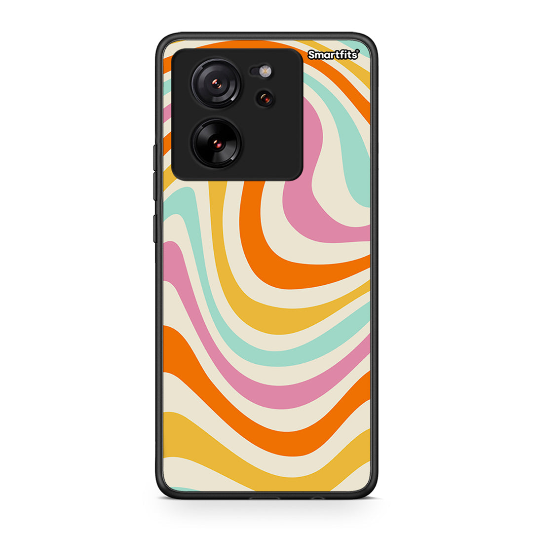 Xiaomi 13T Colourful Waves θήκη από τη Smartfits με σχέδιο στο πίσω μέρος και μαύρο περίβλημα | Smartphone case with colorful back and black bezels by Smartfits