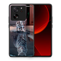 Thumbnail for Θήκη Xiaomi 13T Tiger Cute από τη Smartfits με σχέδιο στο πίσω μέρος και μαύρο περίβλημα | Xiaomi 13T Tiger Cute case with colorful back and black bezels