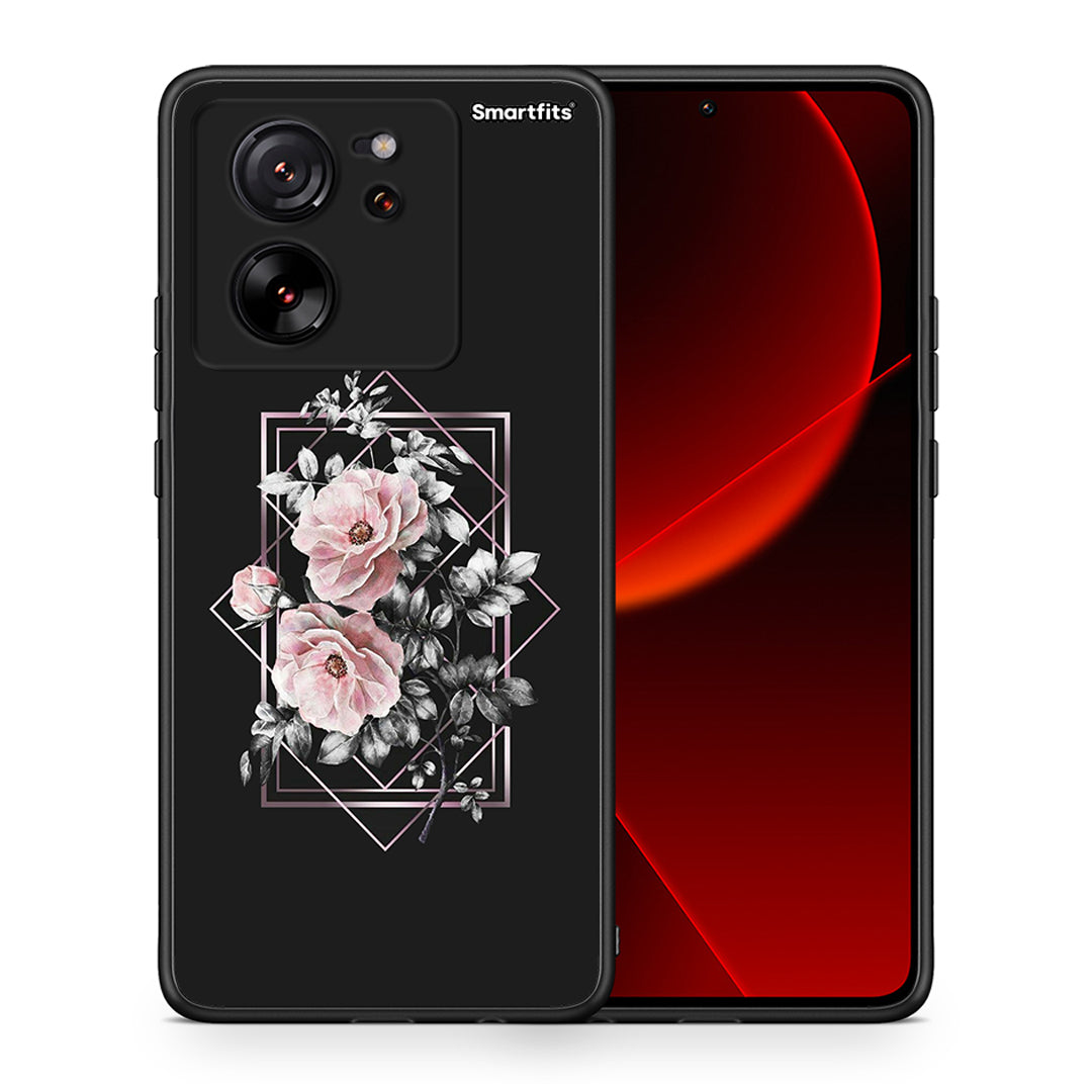 Θήκη Xiaomi 13T Frame Flower από τη Smartfits με σχέδιο στο πίσω μέρος και μαύρο περίβλημα | Xiaomi 13T Frame Flower case with colorful back and black bezels