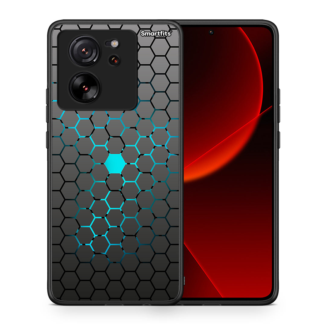 Θήκη Xiaomi 13T Hexagonal Geometric από τη Smartfits με σχέδιο στο πίσω μέρος και μαύρο περίβλημα | Xiaomi 13T Hexagonal Geometric case with colorful back and black bezels