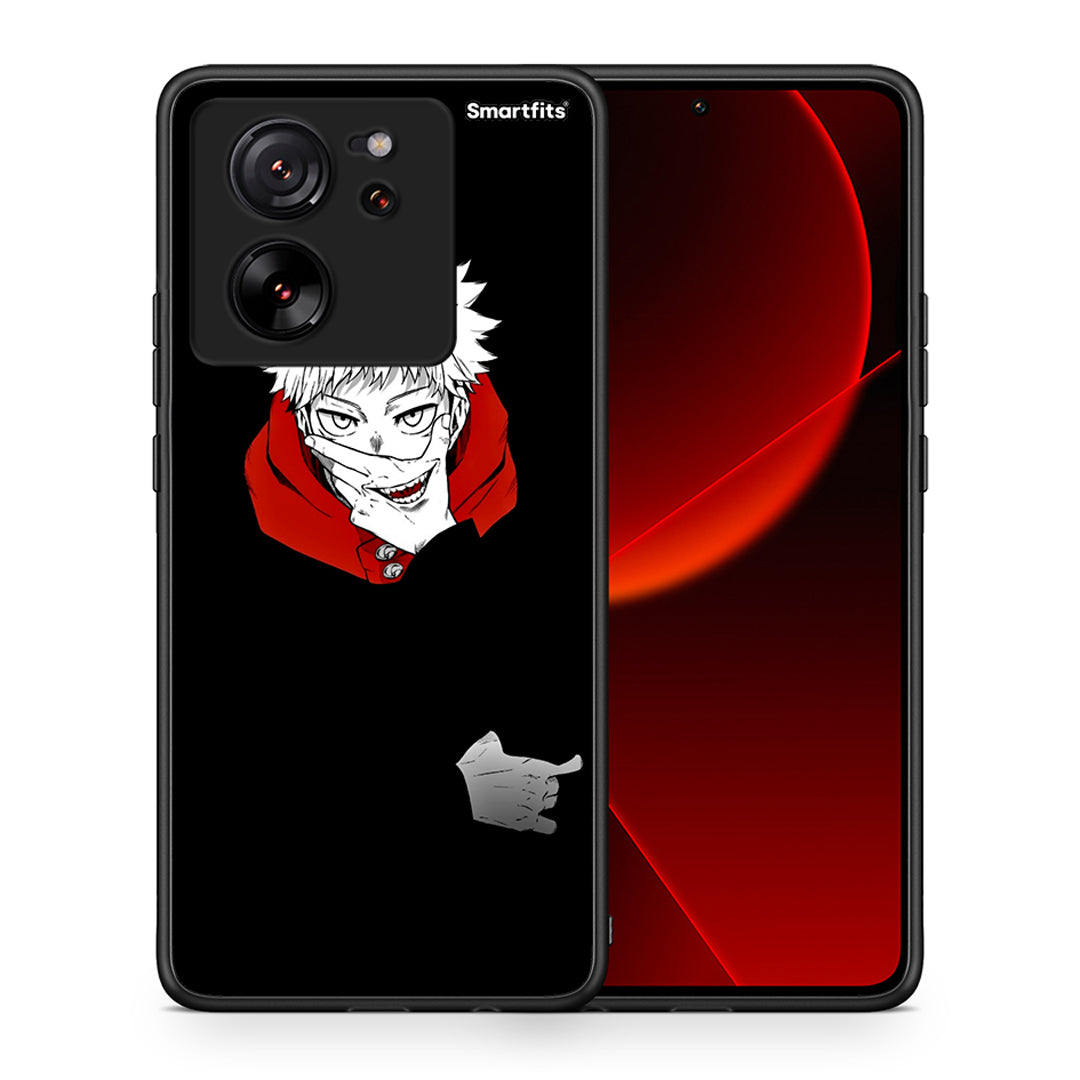 Θήκη Xiaomi 13T Itadori Anime από τη Smartfits με σχέδιο στο πίσω μέρος και μαύρο περίβλημα | Xiaomi 13T Itadori Anime case with colorful back and black bezels