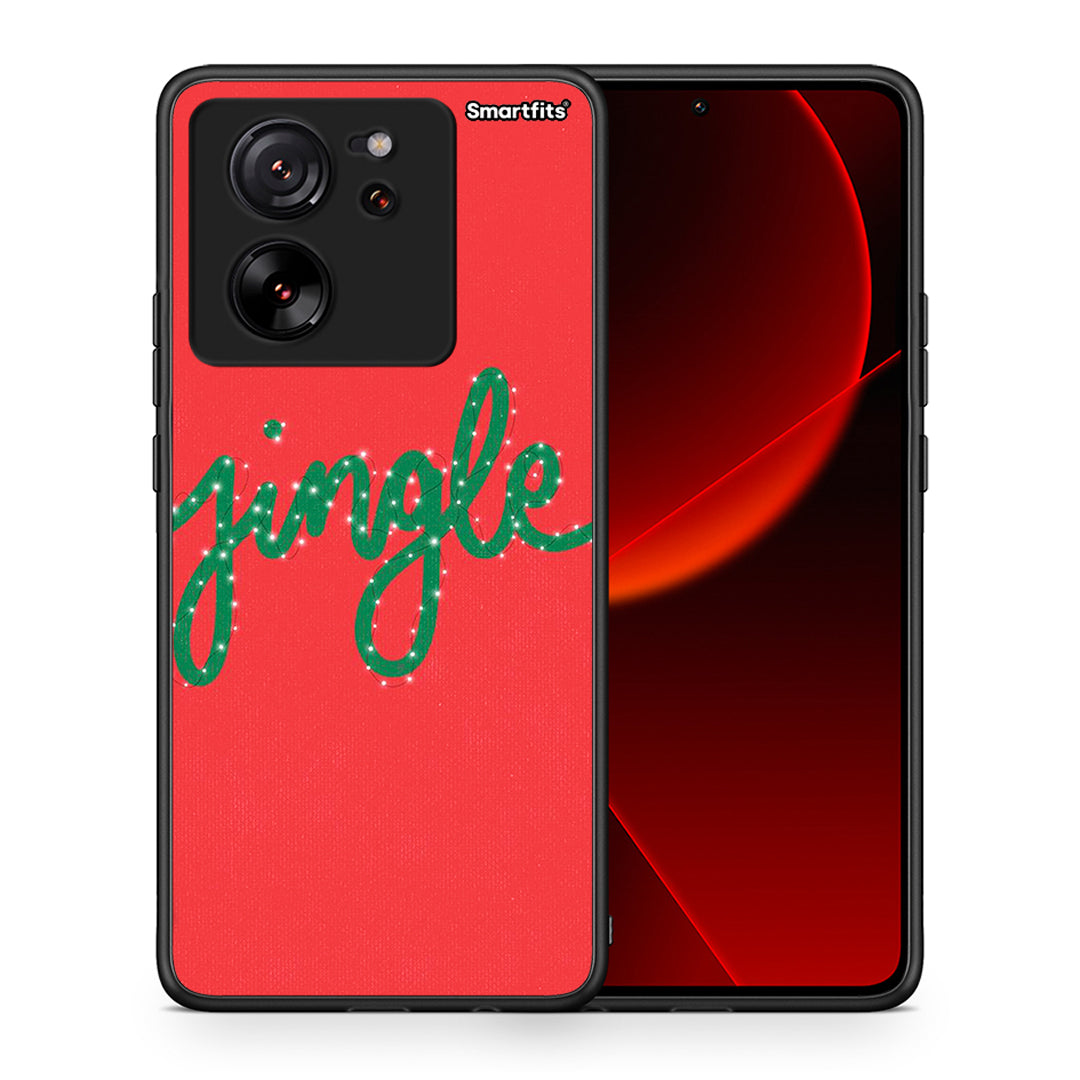 Θήκη Xiaomi 13T Jingle Xmas από τη Smartfits με σχέδιο στο πίσω μέρος και μαύρο περίβλημα | Xiaomi 13T Jingle Xmas case with colorful back and black bezels