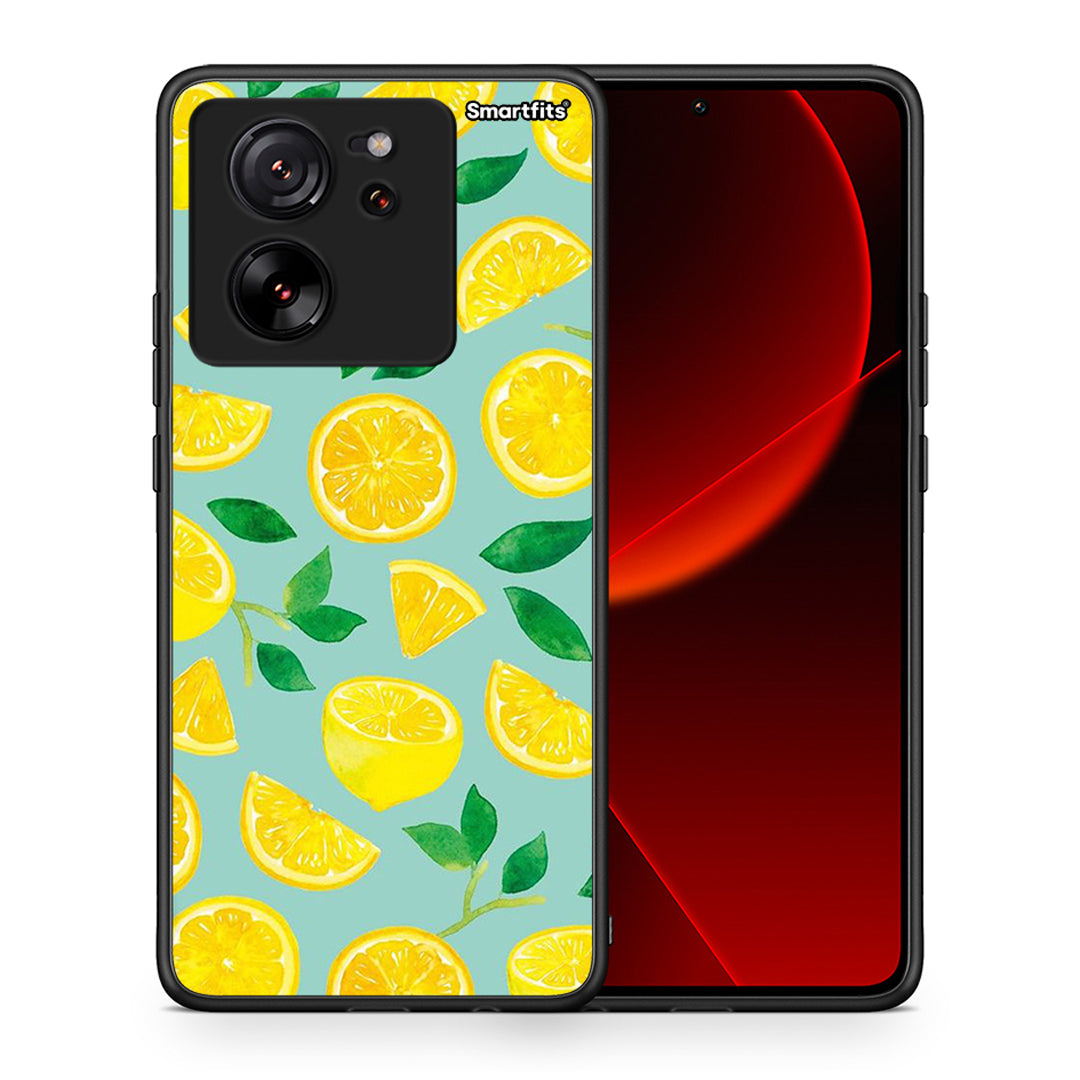 Θήκη Xiaomi 13T Lemons από τη Smartfits με σχέδιο στο πίσω μέρος και μαύρο περίβλημα | Xiaomi 13T Lemons case with colorful back and black bezels