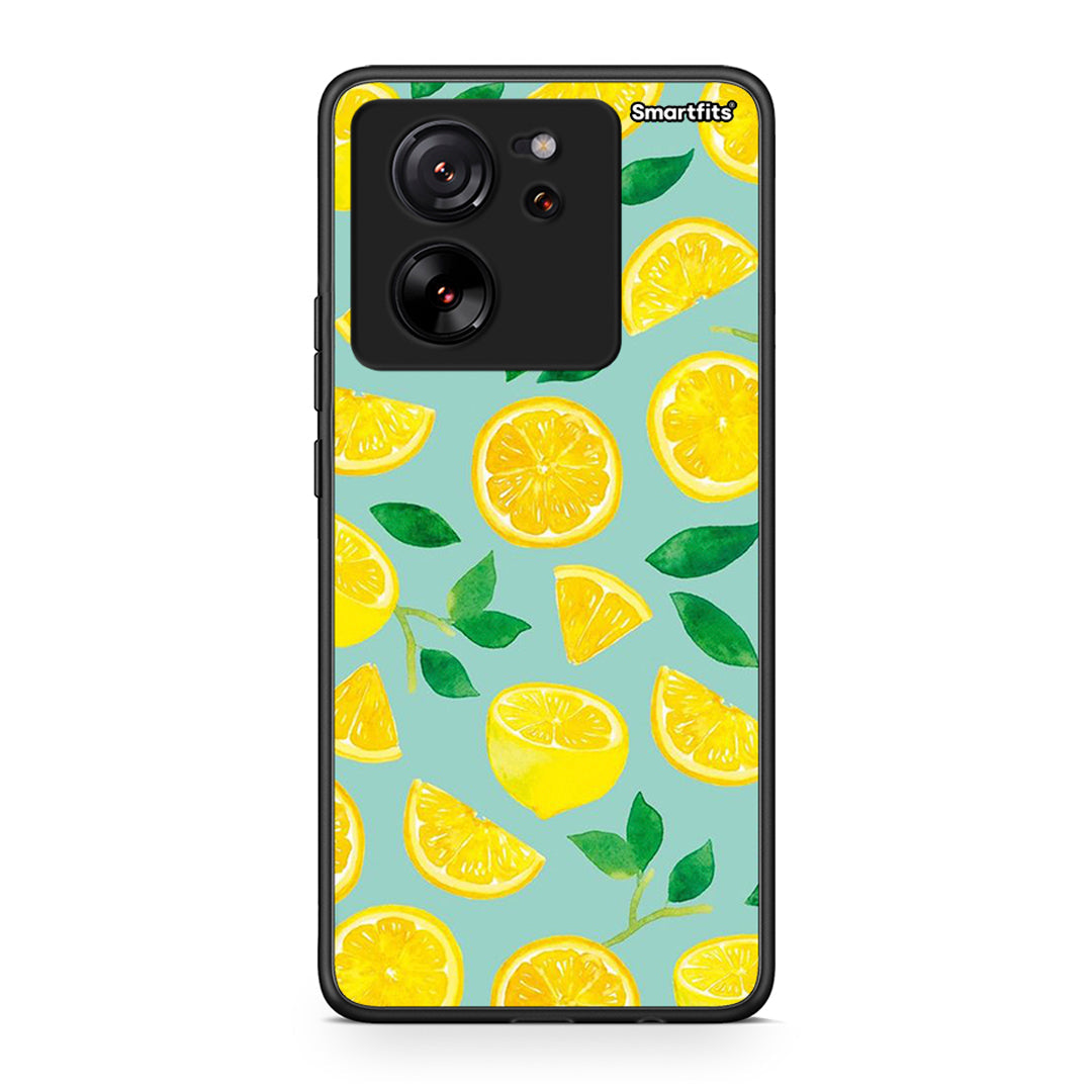 Xiaomi 13T Lemons θήκη από τη Smartfits με σχέδιο στο πίσω μέρος και μαύρο περίβλημα | Smartphone case with colorful back and black bezels by Smartfits