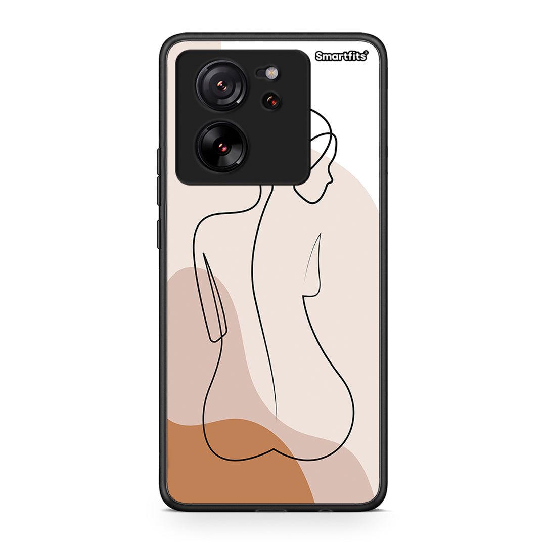 Xiaomi 13T LineArt Woman θήκη από τη Smartfits με σχέδιο στο πίσω μέρος και μαύρο περίβλημα | Smartphone case with colorful back and black bezels by Smartfits