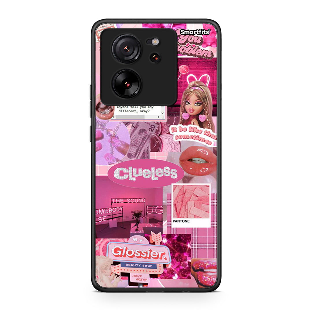 Xiaomi 13T Pink Love Θήκη Αγίου Βαλεντίνου από τη Smartfits με σχέδιο στο πίσω μέρος και μαύρο περίβλημα | Smartphone case with colorful back and black bezels by Smartfits