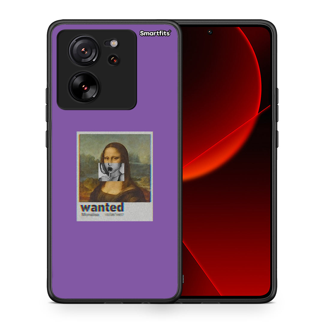 Θήκη Xiaomi 13T Monalisa Popart από τη Smartfits με σχέδιο στο πίσω μέρος και μαύρο περίβλημα | Xiaomi 13T Monalisa Popart case with colorful back and black bezels