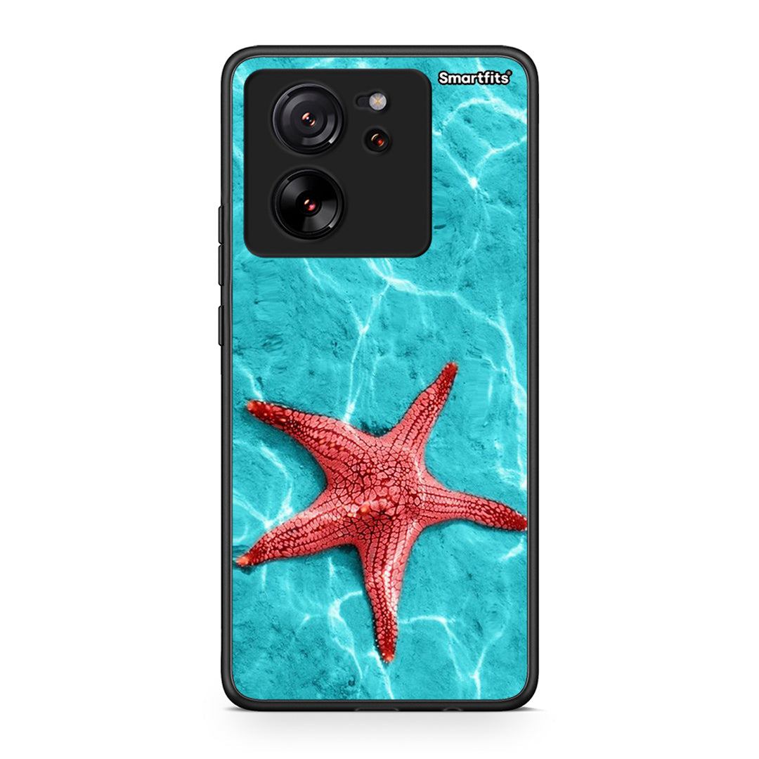 Xiaomi 13T Red Starfish Θήκη από τη Smartfits με σχέδιο στο πίσω μέρος και μαύρο περίβλημα | Smartphone case with colorful back and black bezels by Smartfits