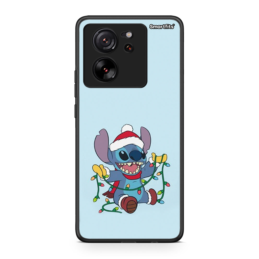 Xiaomi 13T Santa Stich θήκη από τη Smartfits με σχέδιο στο πίσω μέρος και μαύρο περίβλημα | Smartphone case with colorful back and black bezels by Smartfits