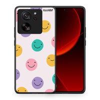 Thumbnail for Θήκη Xiaomi 13T Smiley Faces από τη Smartfits με σχέδιο στο πίσω μέρος και μαύρο περίβλημα | Xiaomi 13T Smiley Faces case with colorful back and black bezels