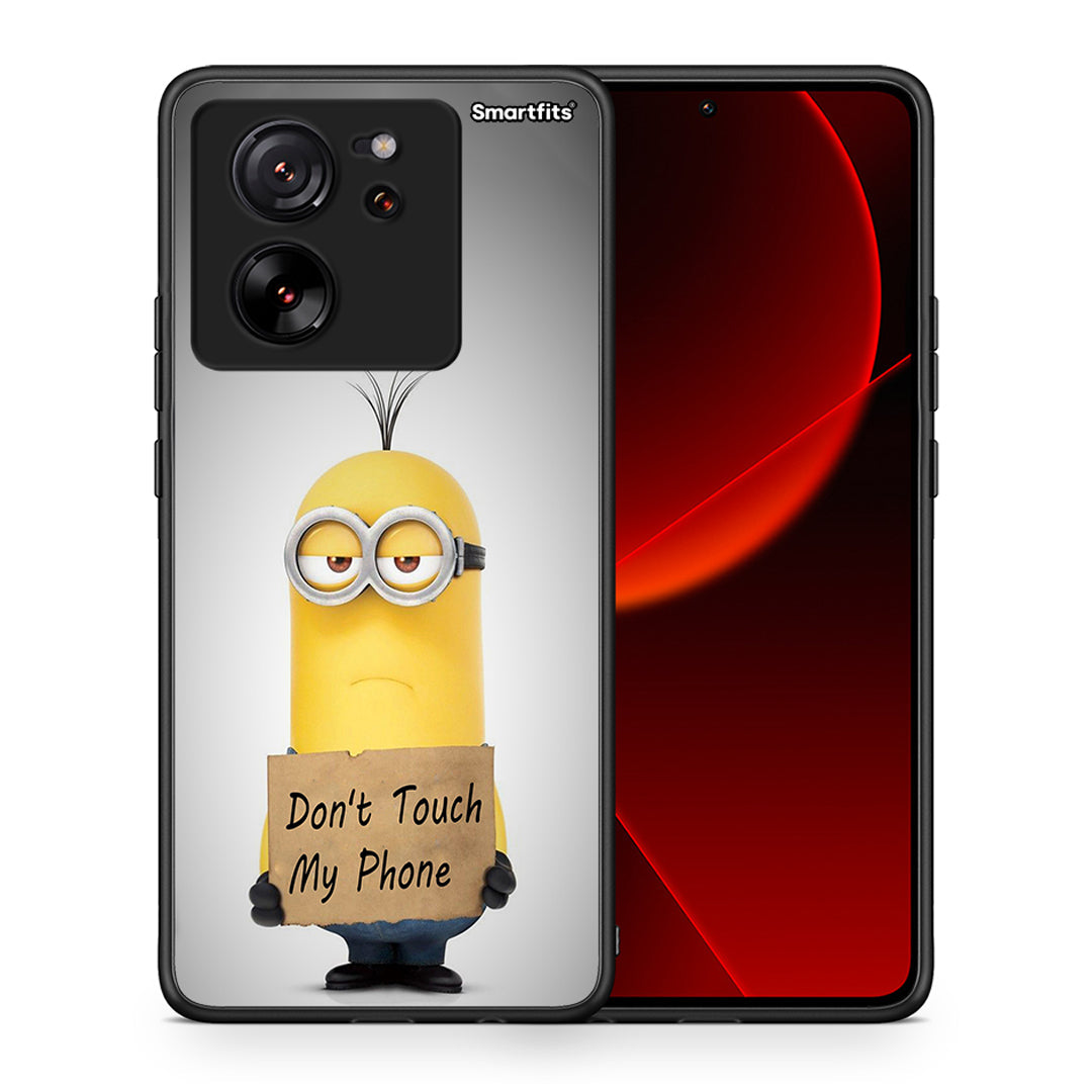 Θήκη Xiaomi 13T Minion Text από τη Smartfits με σχέδιο στο πίσω μέρος και μαύρο περίβλημα | Xiaomi 13T Minion Text case with colorful back and black bezels