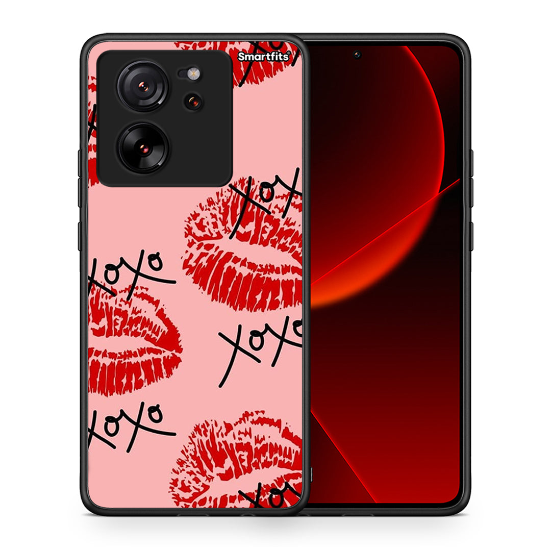 Θήκη Xiaomi 13T XOXO Lips από τη Smartfits με σχέδιο στο πίσω μέρος και μαύρο περίβλημα | Xiaomi 13T XOXO Lips case with colorful back and black bezels