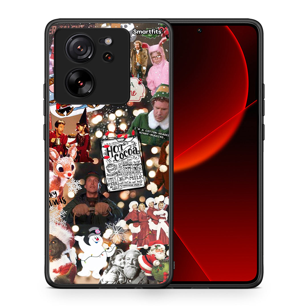 Θήκη Xiaomi 13T Xmas Movies από τη Smartfits με σχέδιο στο πίσω μέρος και μαύρο περίβλημα | Xiaomi 13T Xmas Movies case with colorful back and black bezels