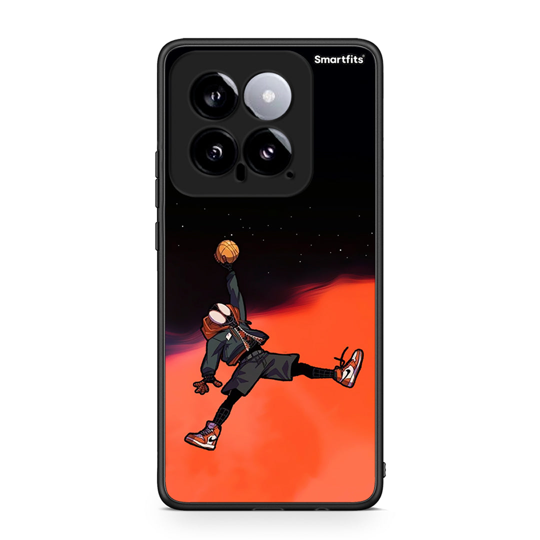 Xiaomi 14 5G Basketball Hero θήκη από τη Smartfits με σχέδιο στο πίσω μέρος και μαύρο περίβλημα | Smartphone case with colorful back and black bezels by Smartfits
