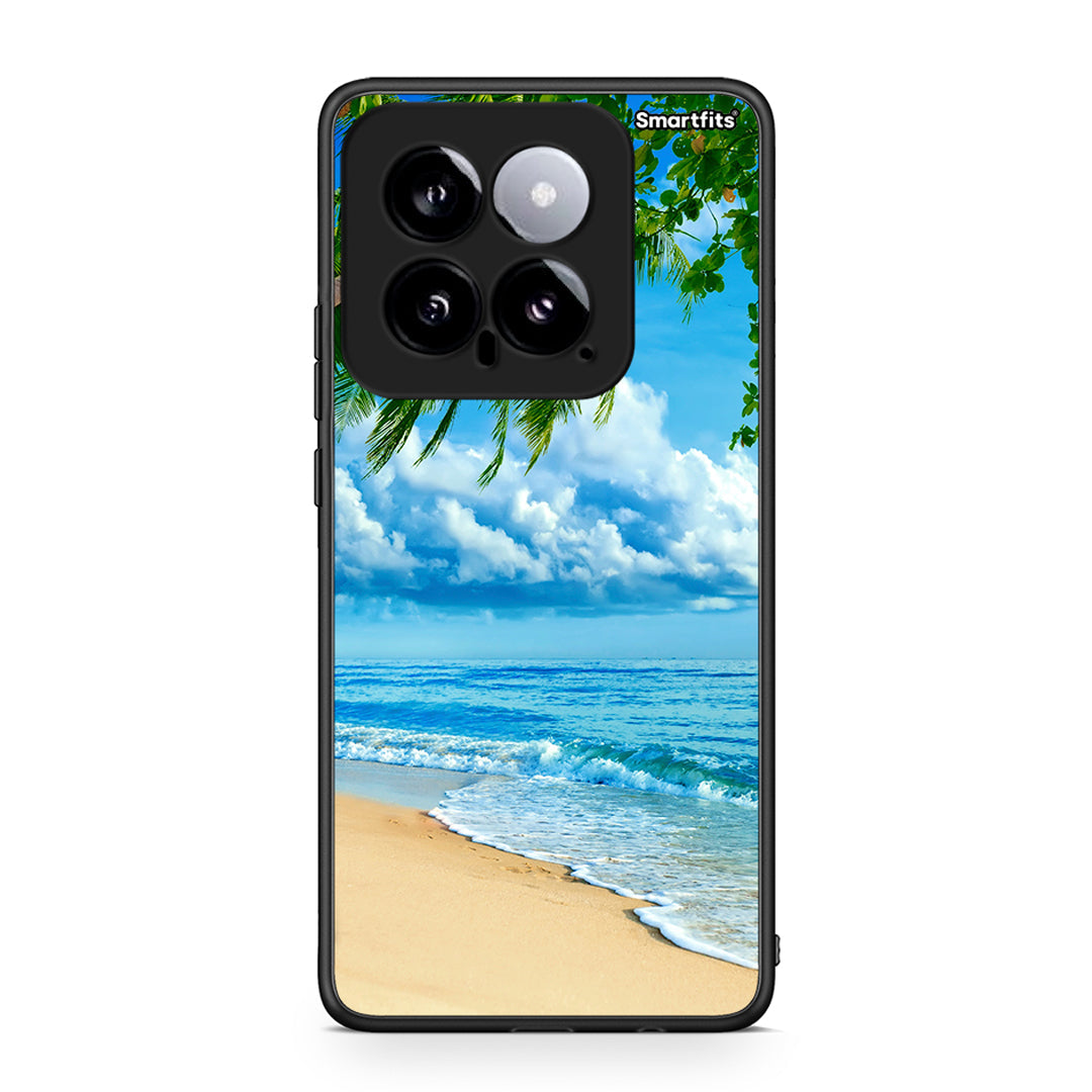 Xiaomi 14 5G Beautiful Beach θήκη από τη Smartfits με σχέδιο στο πίσω μέρος και μαύρο περίβλημα | Smartphone case with colorful back and black bezels by Smartfits