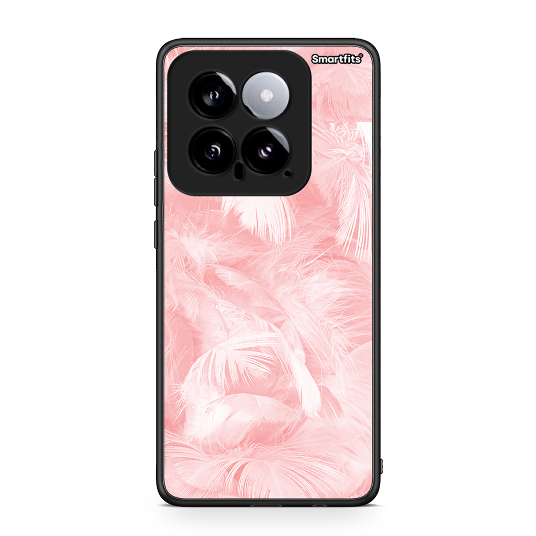 33 - Xiaomi 14 5G Pink Feather Boho case, cover, bumper