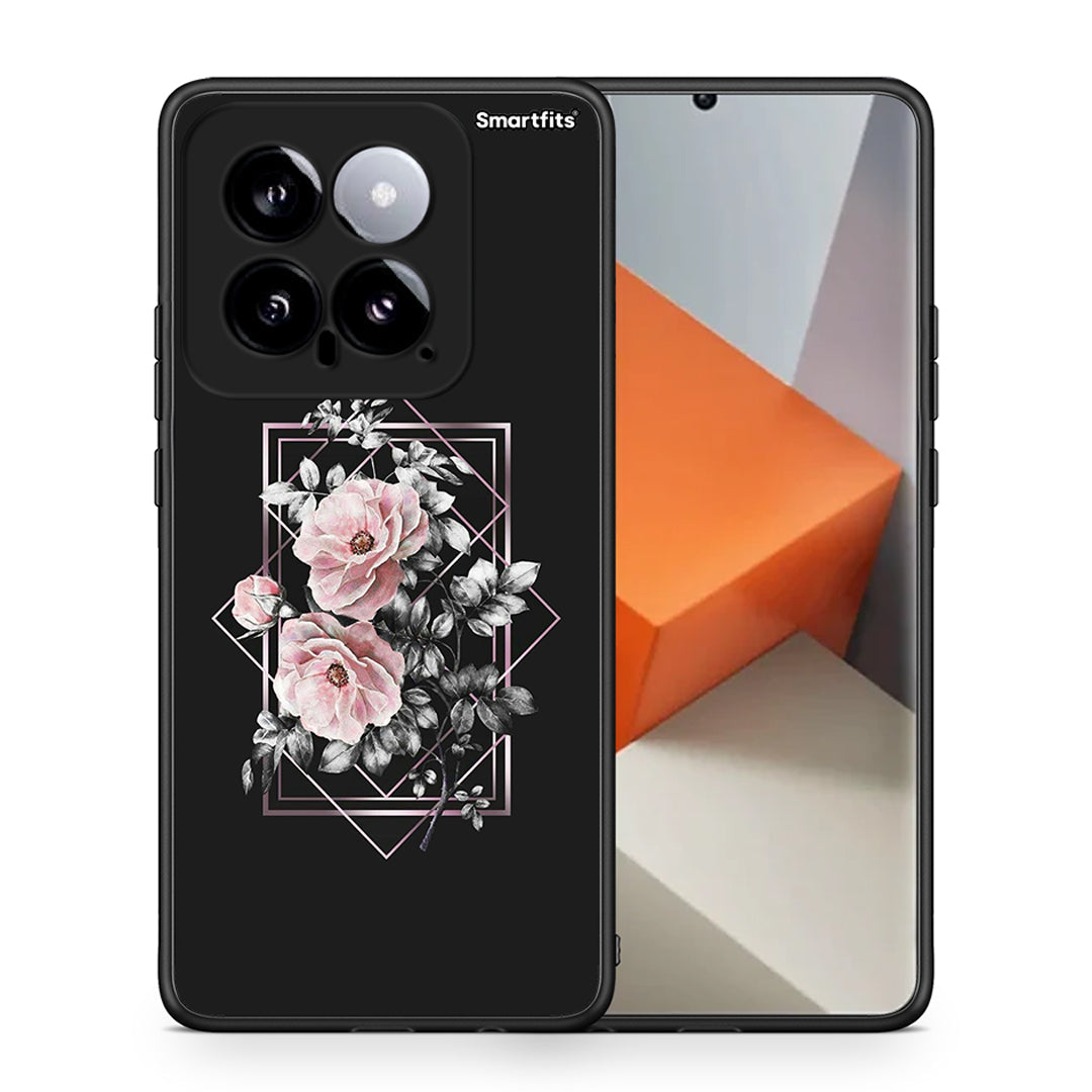 Θήκη Xiaomi 14 5G Frame Flower από τη Smartfits με σχέδιο στο πίσω μέρος και μαύρο περίβλημα | Xiaomi 14 5G Frame Flower case with colorful back and black bezels