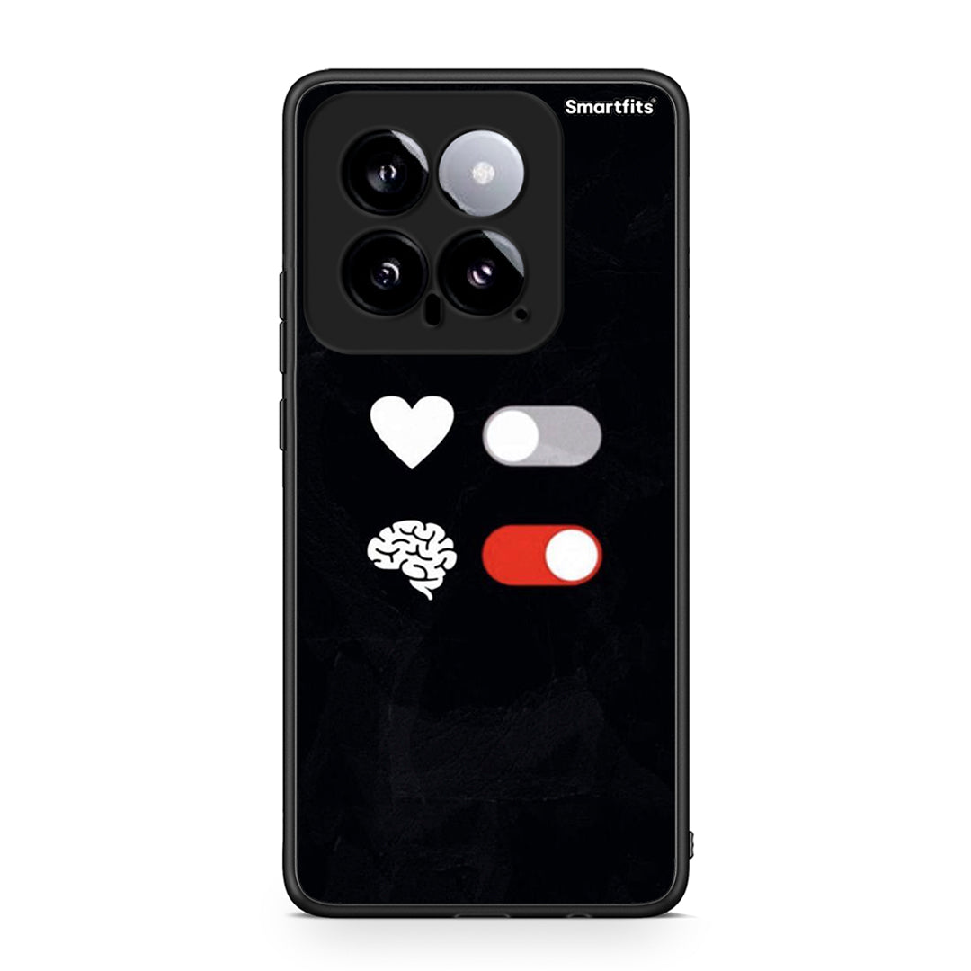 Xiaomi 14 5G Heart Vs Brain Θήκη Αγίου Βαλεντίνου από τη Smartfits με σχέδιο στο πίσω μέρος και μαύρο περίβλημα | Smartphone case with colorful back and black bezels by Smartfits