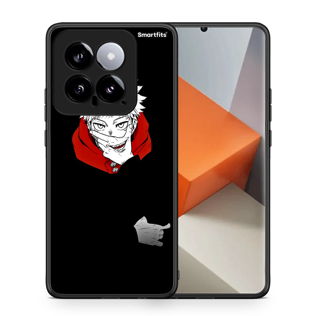 Θήκη Xiaomi 14 5G Itadori Anime από τη Smartfits με σχέδιο στο πίσω μέρος και μαύρο περίβλημα | Xiaomi 14 5G Itadori Anime case with colorful back and black bezels