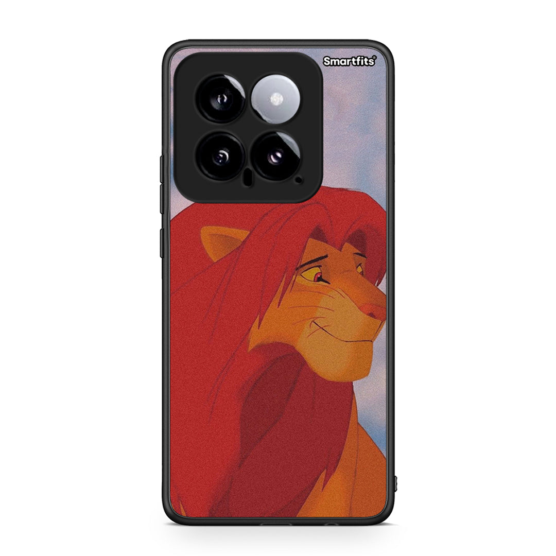 Xiaomi 14 5G Lion Love 1 Θήκη Αγίου Βαλεντίνου από τη Smartfits με σχέδιο στο πίσω μέρος και μαύρο περίβλημα | Smartphone case with colorful back and black bezels by Smartfits
