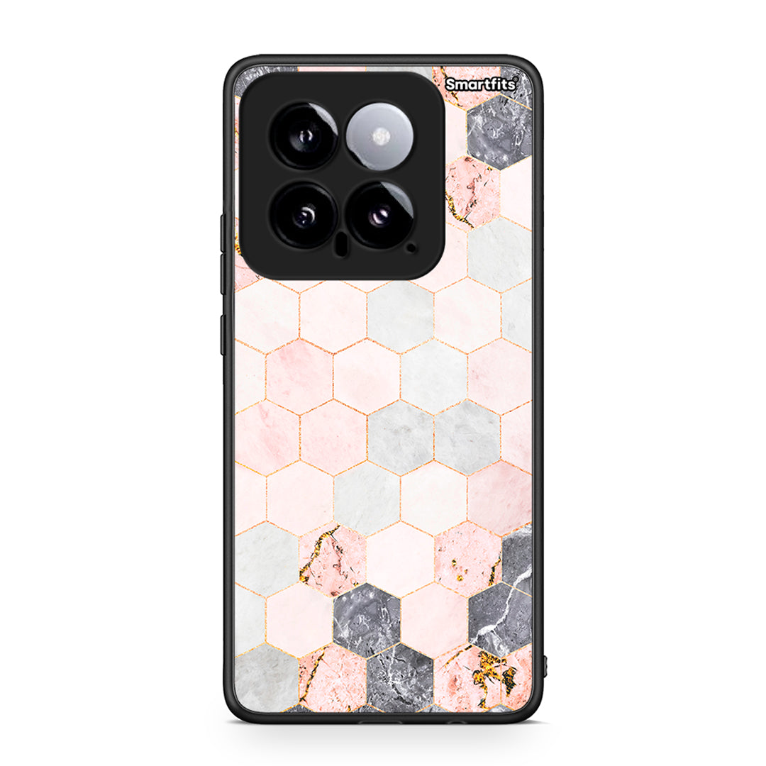 4 - Xiaomi 14 5G Hexagon Pink Marble case, cover, bumper