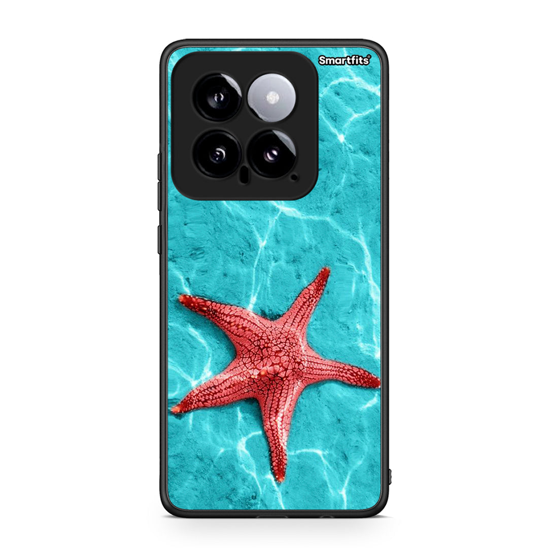 Xiaomi 14 5G Red Starfish Θήκη από τη Smartfits με σχέδιο στο πίσω μέρος και μαύρο περίβλημα | Smartphone case with colorful back and black bezels by Smartfits