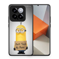 Thumbnail for Θήκη Xiaomi 14 5G Minion Text από τη Smartfits με σχέδιο στο πίσω μέρος και μαύρο περίβλημα | Xiaomi 14 5G Minion Text case with colorful back and black bezels