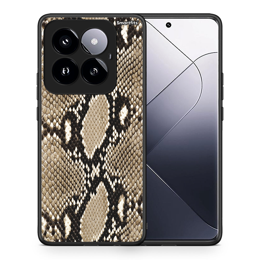 Θήκη Xiaomi 14 Pro 5G Fashion Snake Animal από τη Smartfits με σχέδιο στο πίσω μέρος και μαύρο περίβλημα | Xiaomi 14 Pro 5G Fashion Snake Animal case with colorful back and black bezels