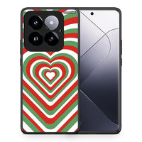 Thumbnail for Θήκη Xiaomi 14 Pro 5G Christmas Hearts από τη Smartfits με σχέδιο στο πίσω μέρος και μαύρο περίβλημα | Xiaomi 14 Pro 5G Christmas Hearts case with colorful back and black bezels