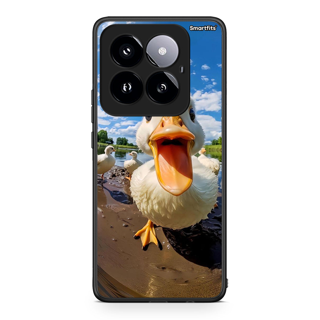 Xiaomi 14 Pro 5G Duck Face θήκη από τη Smartfits με σχέδιο στο πίσω μέρος και μαύρο περίβλημα | Smartphone case with colorful back and black bezels by Smartfits