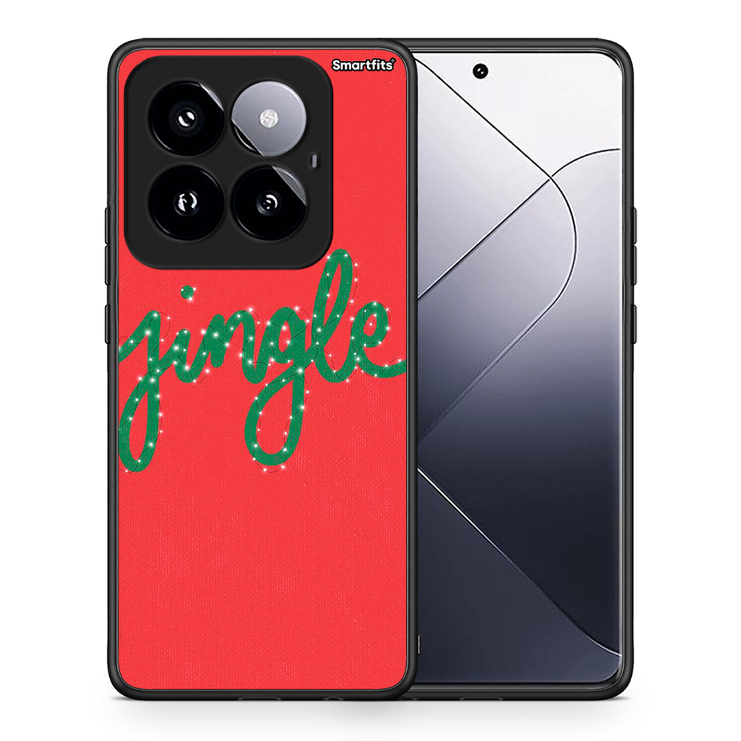 Θήκη Xiaomi 14 Pro 5G Jingle Xmas από τη Smartfits με σχέδιο στο πίσω μέρος και μαύρο περίβλημα | Xiaomi 14 Pro 5G Jingle Xmas case with colorful back and black bezels