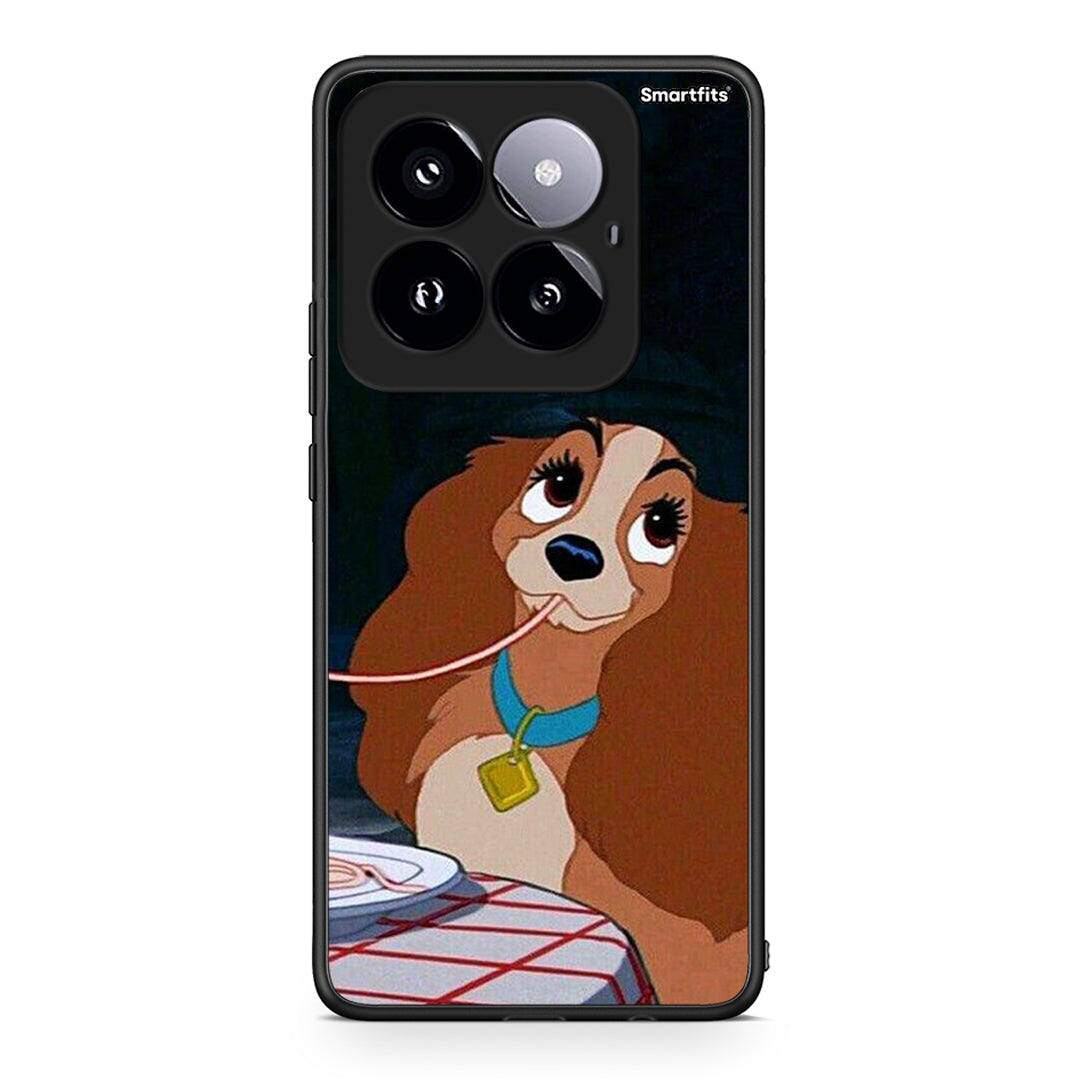 Xiaomi 14 Pro 5G Lady And Tramp 2 Θήκη Αγίου Βαλεντίνου από τη Smartfits με σχέδιο στο πίσω μέρος και μαύρο περίβλημα | Smartphone case with colorful back and black bezels by Smartfits