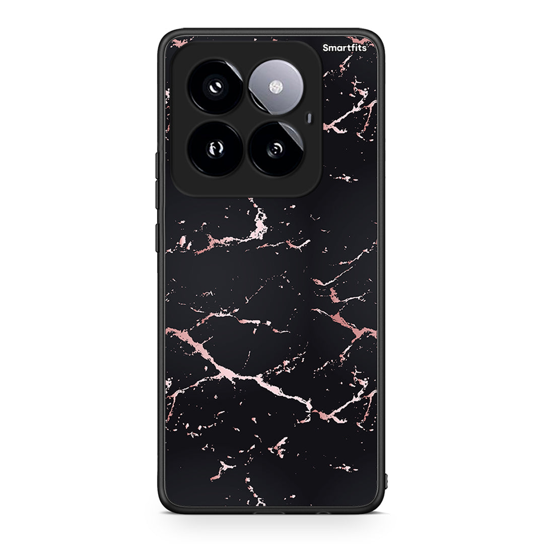 4 - Xiaomi 14 Pro 5G Black Rosegold Marble case, cover, bumper