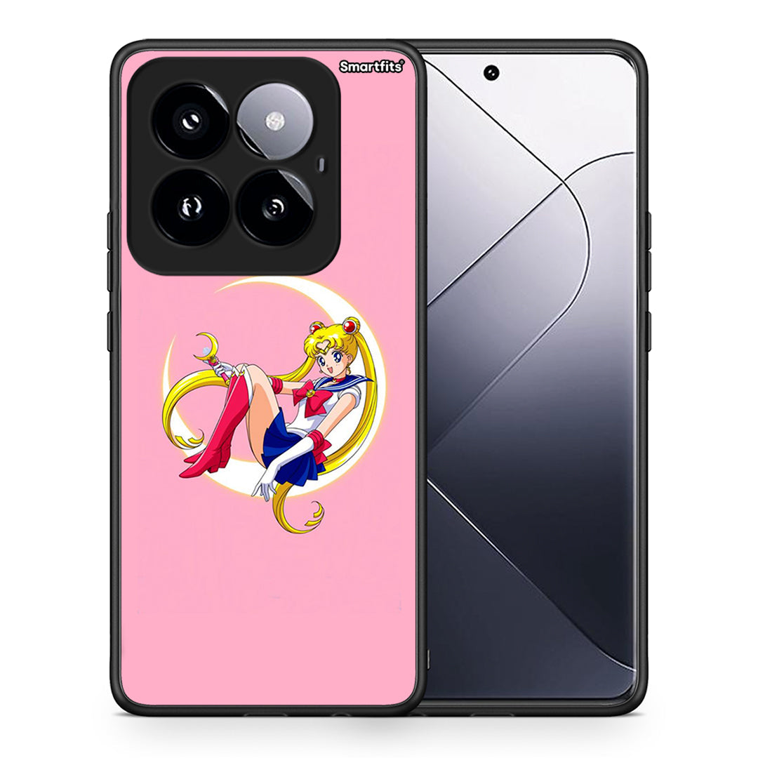 Θήκη Xiaomi 14 Pro 5G Moon Girl από τη Smartfits με σχέδιο στο πίσω μέρος και μαύρο περίβλημα | Xiaomi 14 Pro 5G Moon Girl case with colorful back and black bezels