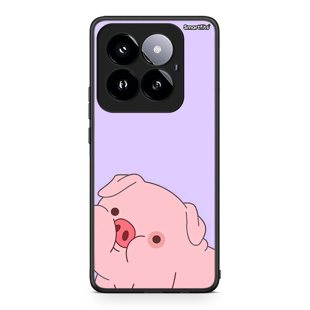 Xiaomi 14 Pro 5G Pig Love 2 Θήκη Αγίου Βαλεντίνου από τη Smartfits με σχέδιο στο πίσω μέρος και μαύρο περίβλημα | Smartphone case with colorful back and black bezels by Smartfits