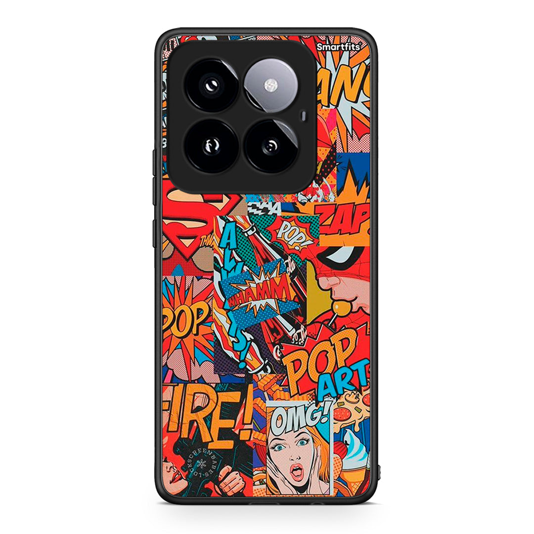 Xiaomi 14 Pro 5G PopArt OMG θήκη από τη Smartfits με σχέδιο στο πίσω μέρος και μαύρο περίβλημα | Smartphone case with colorful back and black bezels by Smartfits