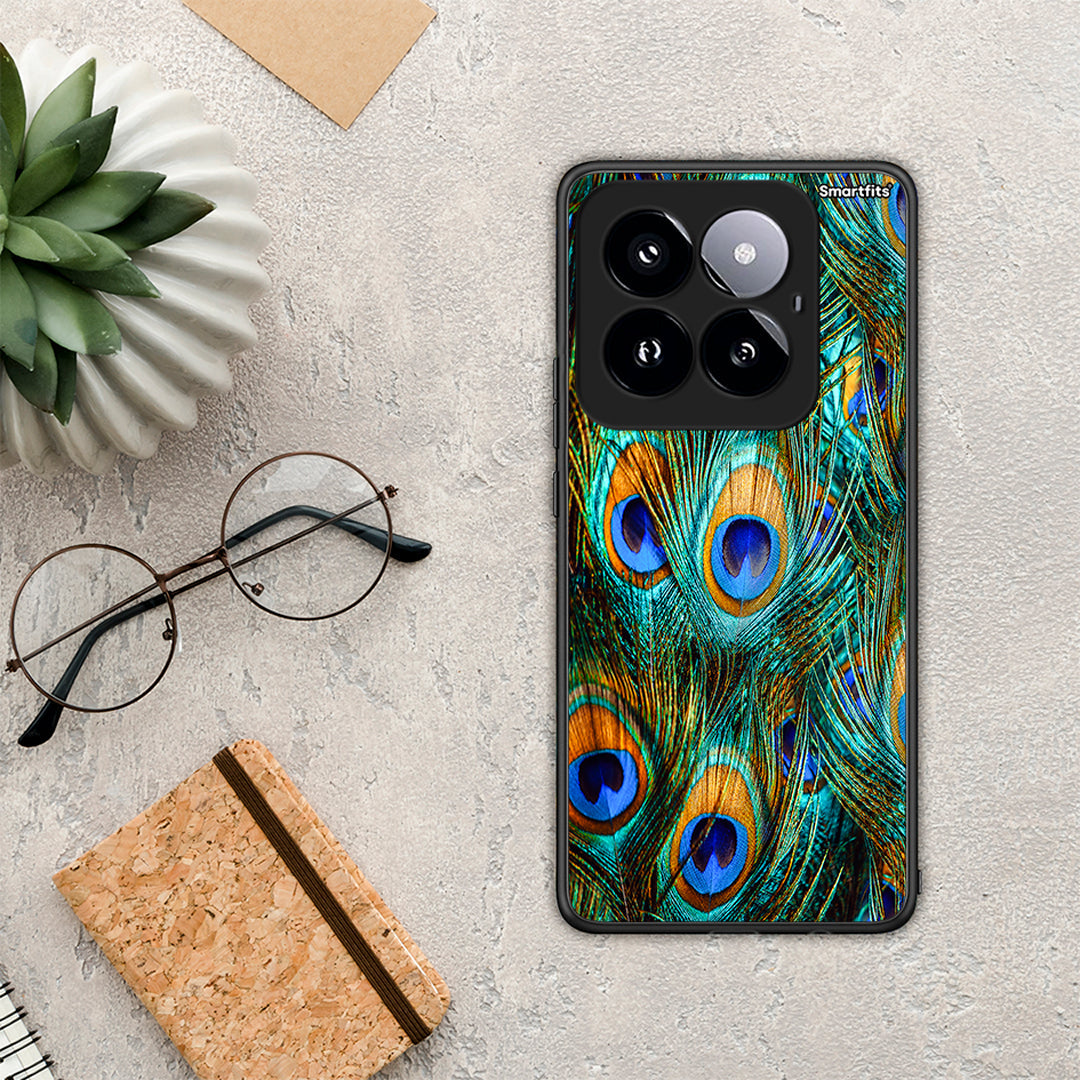 Real Peacock Feathers - Xiaomi 14 Pro 5G case