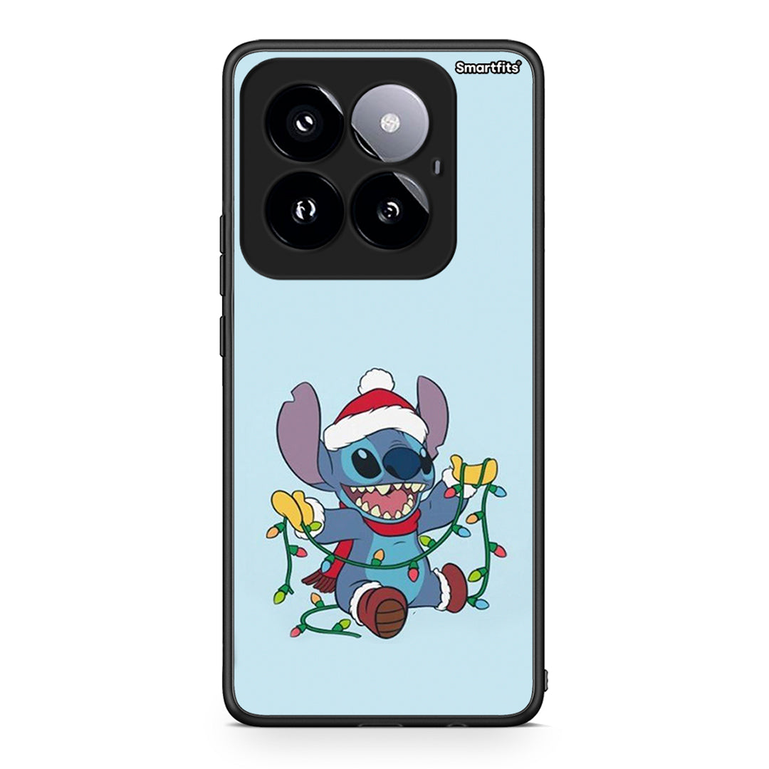 Xiaomi 14 Pro 5G Santa Stich θήκη από τη Smartfits με σχέδιο στο πίσω μέρος και μαύρο περίβλημα | Smartphone case with colorful back and black bezels by Smartfits