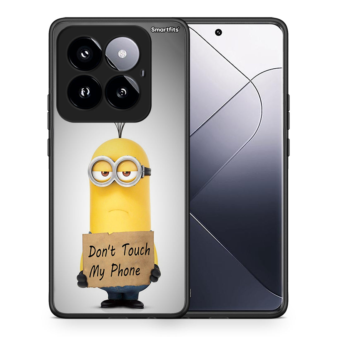 Θήκη Xiaomi 14 Pro 5G Minion Text από τη Smartfits με σχέδιο στο πίσω μέρος και μαύρο περίβλημα | Xiaomi 14 Pro 5G Minion Text case with colorful back and black bezels