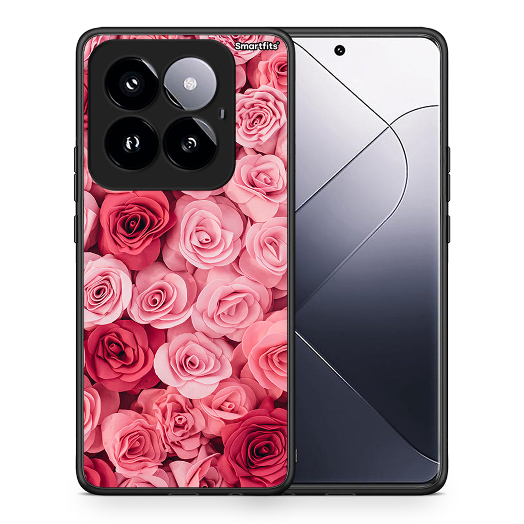 Θήκη Xiaomi 14 Pro 5G RoseGarden Valentine από τη Smartfits με σχέδιο στο πίσω μέρος και μαύρο περίβλημα | Xiaomi 14 Pro 5G RoseGarden Valentine case with colorful back and black bezels