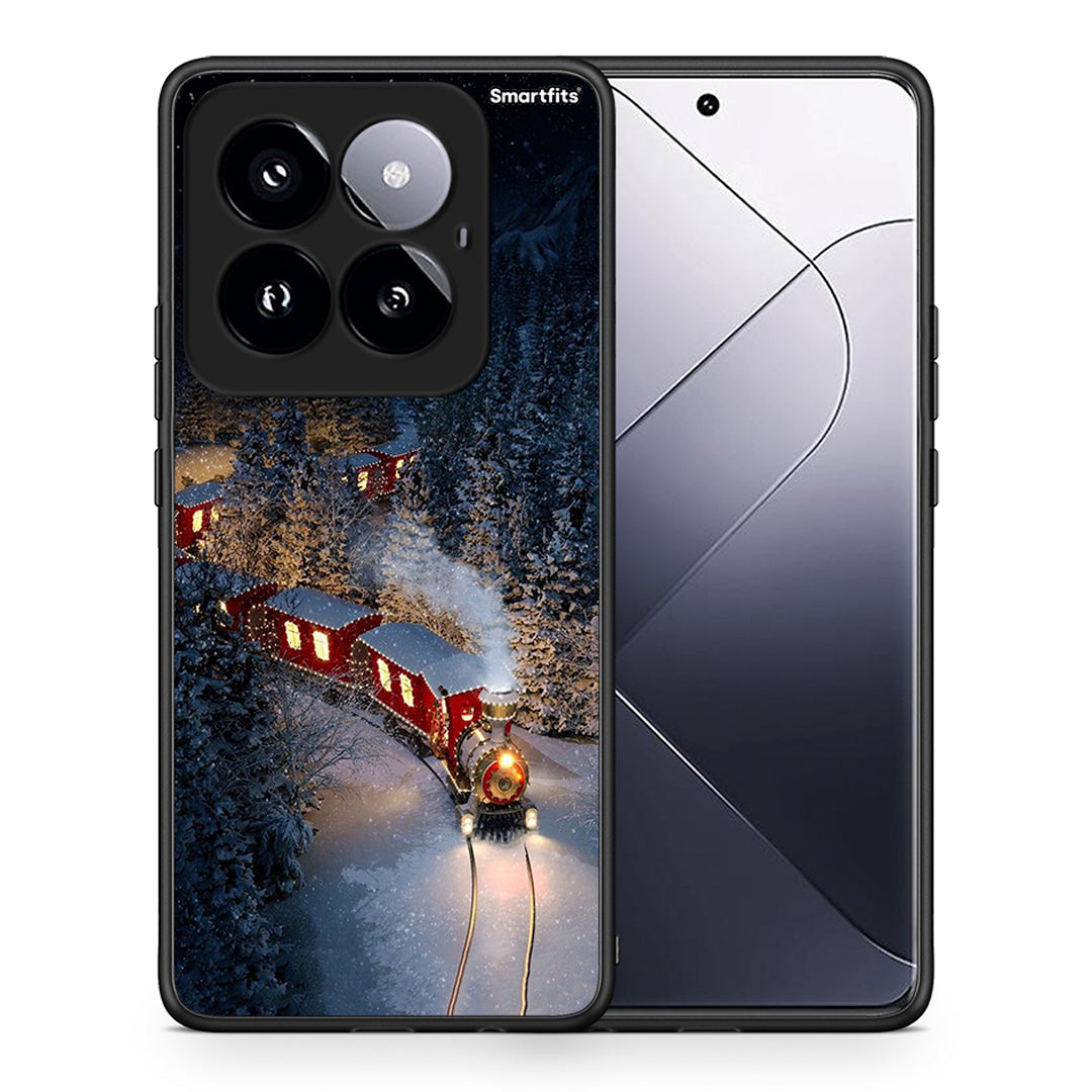 Θήκη Xiaomi 14 Pro 5G Xmas Train από τη Smartfits με σχέδιο στο πίσω μέρος και μαύρο περίβλημα | Xiaomi 14 Pro 5G Xmas Train case with colorful back and black bezels