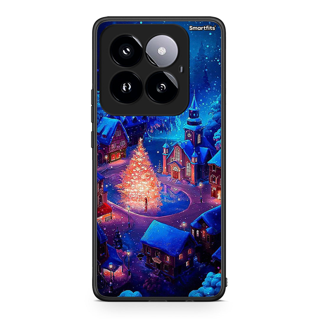 Xiaomi 14 Pro 5G Xmas Village θήκη από τη Smartfits με σχέδιο στο πίσω μέρος και μαύρο περίβλημα | Smartphone case with colorful back and black bezels by Smartfits