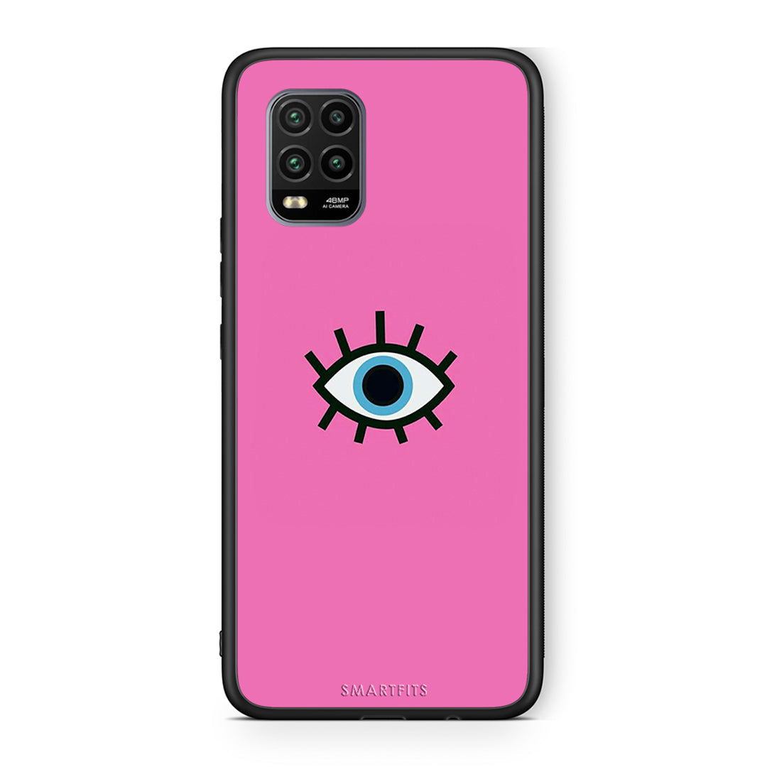 Xiaomi Mi 10 Lite Blue Eye Pink θήκη από τη Smartfits με σχέδιο στο πίσω μέρος και μαύρο περίβλημα | Smartphone case with colorful back and black bezels by Smartfits