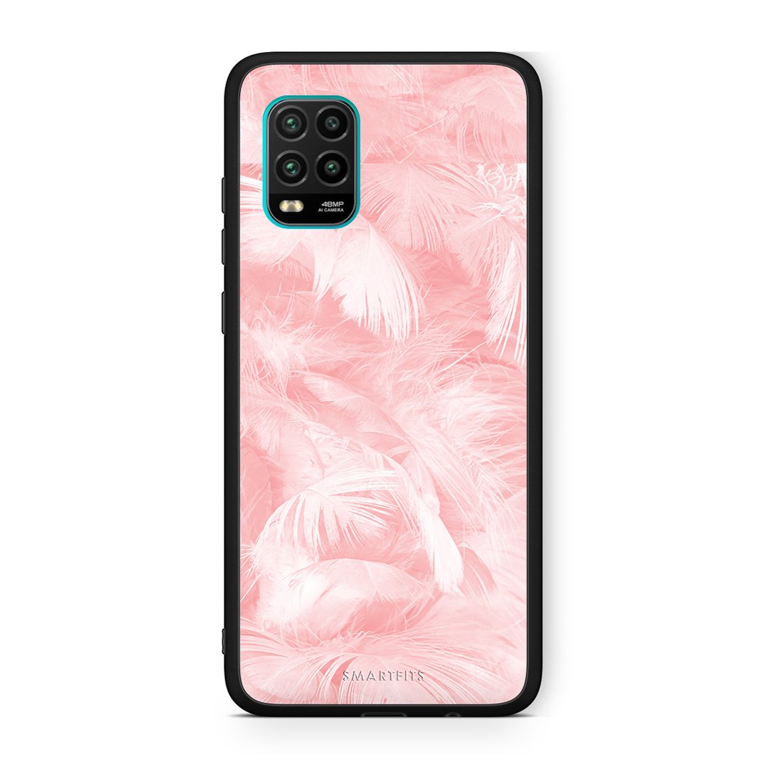 33 - Xiaomi Mi 10 Lite  Pink Feather Boho case, cover, bumper