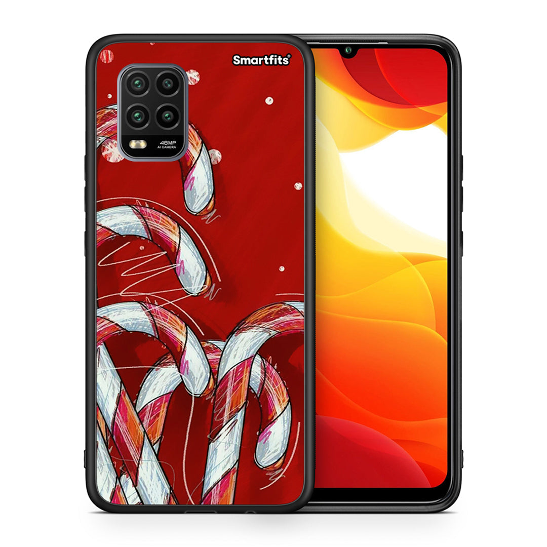 Θήκη Xiaomi Mi 10 Lite Candy Cane από τη Smartfits με σχέδιο στο πίσω μέρος και μαύρο περίβλημα | Xiaomi Mi 10 Lite Candy Cane case with colorful back and black bezels