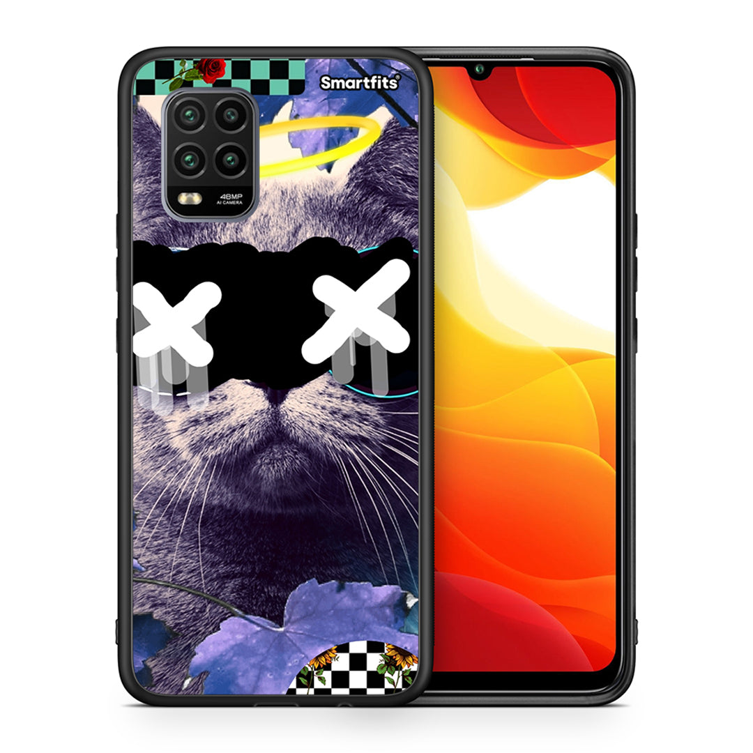 Θήκη Xiaomi Mi 10 Lite Cat Collage από τη Smartfits με σχέδιο στο πίσω μέρος και μαύρο περίβλημα | Xiaomi Mi 10 Lite Cat Collage case with colorful back and black bezels